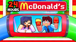 24 HOUR OVERNIGHT at MCDONALDS In Minecraft!