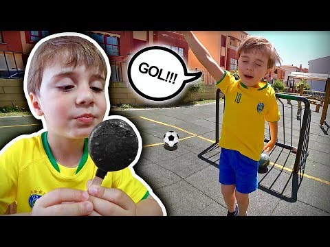 SOCCER IN THE OUTDOOR PLAYGROUND FOR KIDS WITH MARCOS - Brancoala Family
