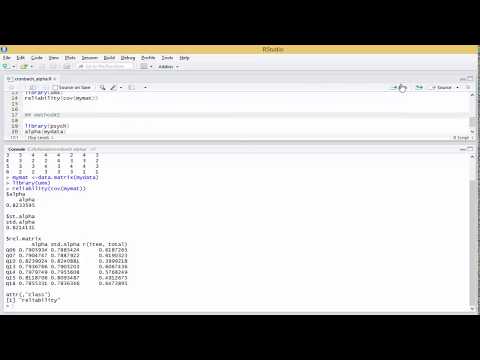 Cronbach's alpha using R