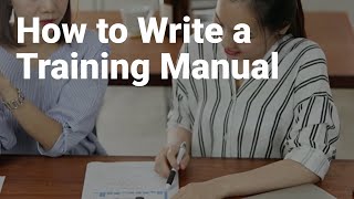 How to Write a Training Manual