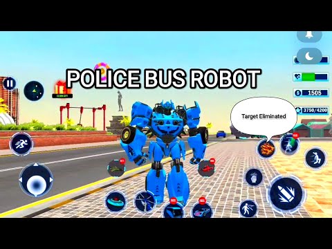 Police Bus Robot Car Games - Car Game Android Gameplay