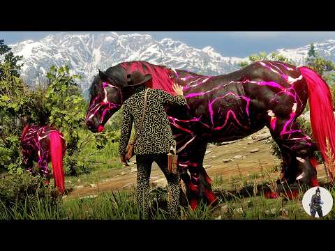 Arthur Morgan Tames a Stunning Magenta Black Horse at Flat Station | Rare Horse Location Guide