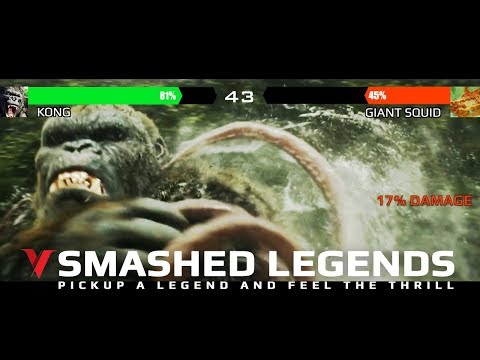 KONG VS GIANT SQUID with healthbars | EPIC VERSION