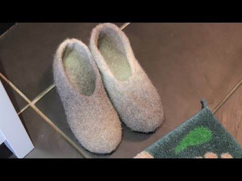 Light felt slippers knitting precise simple instructions size 39