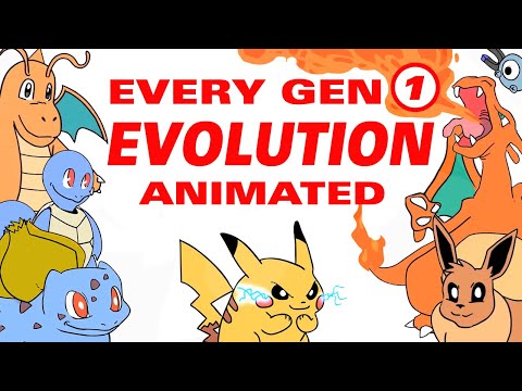 Every Gen 1 Pokemon Evolution Animated!