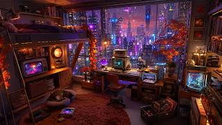 90s Retro Japanese Lofi 🌧️ Rainy Neon Apartment Beats for Study, Focus and Late-Night Relaxation