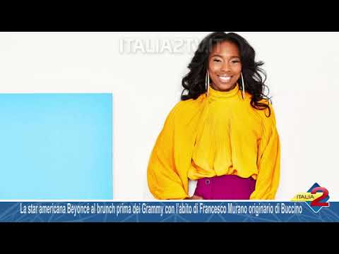 La star americana Beyoncé al brunch prima dei Grammy con l’abito di Francesco Murano
