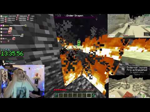 xQc Gets Another Minecraft World Record (10+ People Speedrun)
