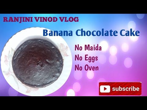 Banana Chocolate Cake/Vlog 81/No Maida/No Eggs/No Oven