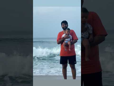 Varkala Day 2 with baby Dheeran 🤩 #varkala #kerala #beach #babyshorts