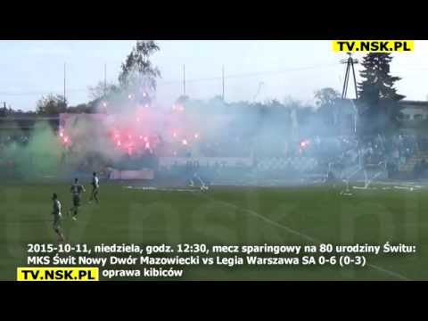 tv.nsk.pl MKS Świt Nowy Dwór Mazowiecki - Legia Warszawa SA 0-6 (0-3) oprawa kibiców z racami nr 1