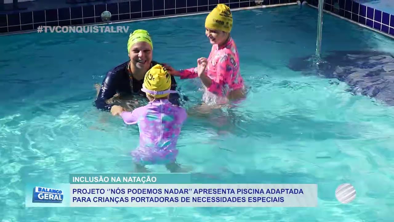 O projeto "Nós Podemos Nadar" apresenta piscina adaptada para crianças portadoras de necessidades especiais