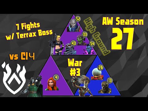 AW Season 27 War #3 CIч - 7 Fights including Terrax Boss Solo