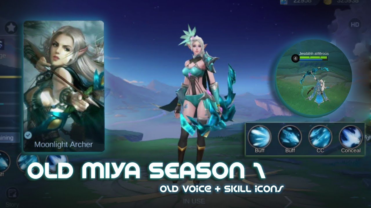 Old Miya Season 1 Script | Old Voice lines SFX & Skill Icons | MLBB