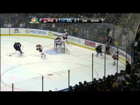 Roman Polak back door wrist shot goal 2-2 Phoenix Coyotes vs St. Louis Blues 11/12/13 NHL Hockey.