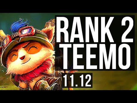 TEEMO vs QUINN (TOP) | Rank 2 Teemo, 2.4M mastery, 3/2/15, 900+ games | BR Challenger | v11.12