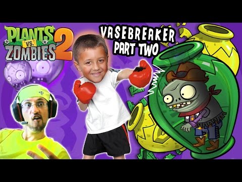 Plants vs. Zombies 2: Egyptian VASE BREAKER w/ Mike - Dad & Son Face Cam (Mini-Game Challenge)