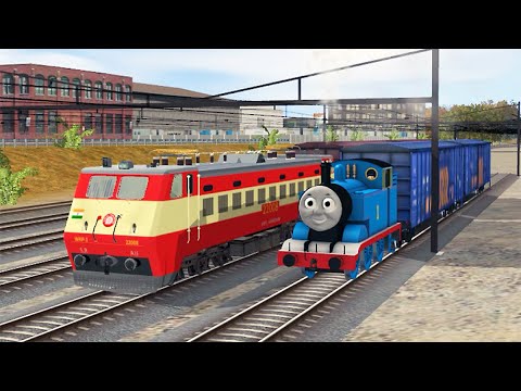 Train Racing Indian Train WAP-1 VS Thomas The Tank Engine - Trainz Simulator 12