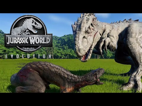 INDORAPTOR VS INDOMINUS REX - JURASSIC BATTLE || JURASSIC WORLD EVOLUTION