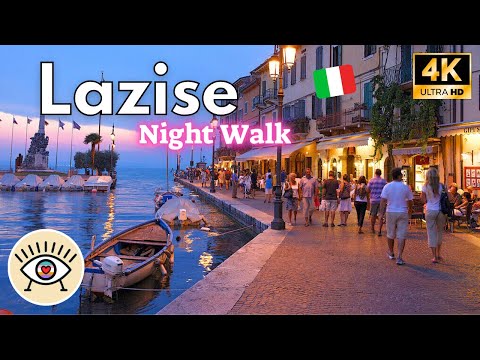 Magical Nights in Lazise, ​​Italy 4k UHD 60 fps 👗🥂 Discover the Charm of Lake Garda