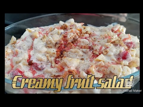 Creamy fruit salad recipe by kitchen with rudaina