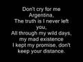 Evita- Don't Cry For me Argentina 