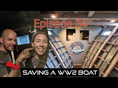 Ep 34 - Saving a 1943 Historic D-Day Boat - Wooden Frame Work