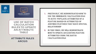 Mastering  Batch Calculation Attribute Rules: ArcGIS Arcade Expressions