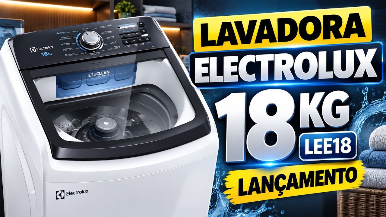 Miniatura da avaliação em vídeo de Lavadora Electrolux Efficient Lee18 18kg com cesto inox 127
