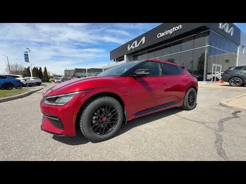2024 Kia EV6 in Red for sale at Clarington Kia in Bowmanville, ON