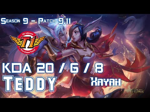 SKT T1 Teddy XAYAH vs EZREAL ADC - Patch 9.11 KR Ranked