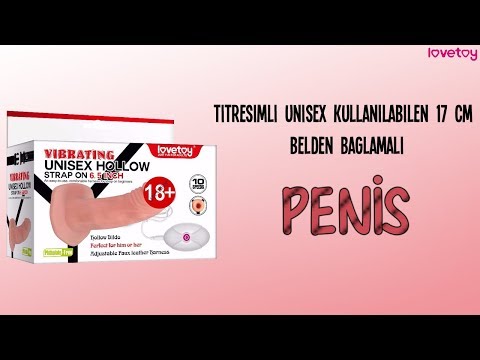 İçi Boş Titreşimli Unisex Kullanılabilen 17 Cm Belden Bağlamalı Penis