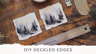 How To Create a Deckled Edge - Mini Atmospheric Landscape | Ornament Frame Watercolor Painting