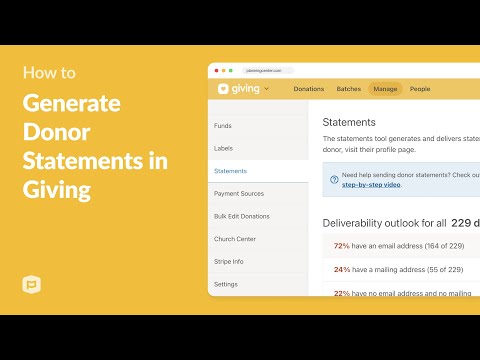 How to Generate Donor Statements in Planning Center Giving
