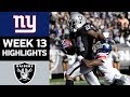 Giants vs. Raiders | NFL Week 13 Game Highlights