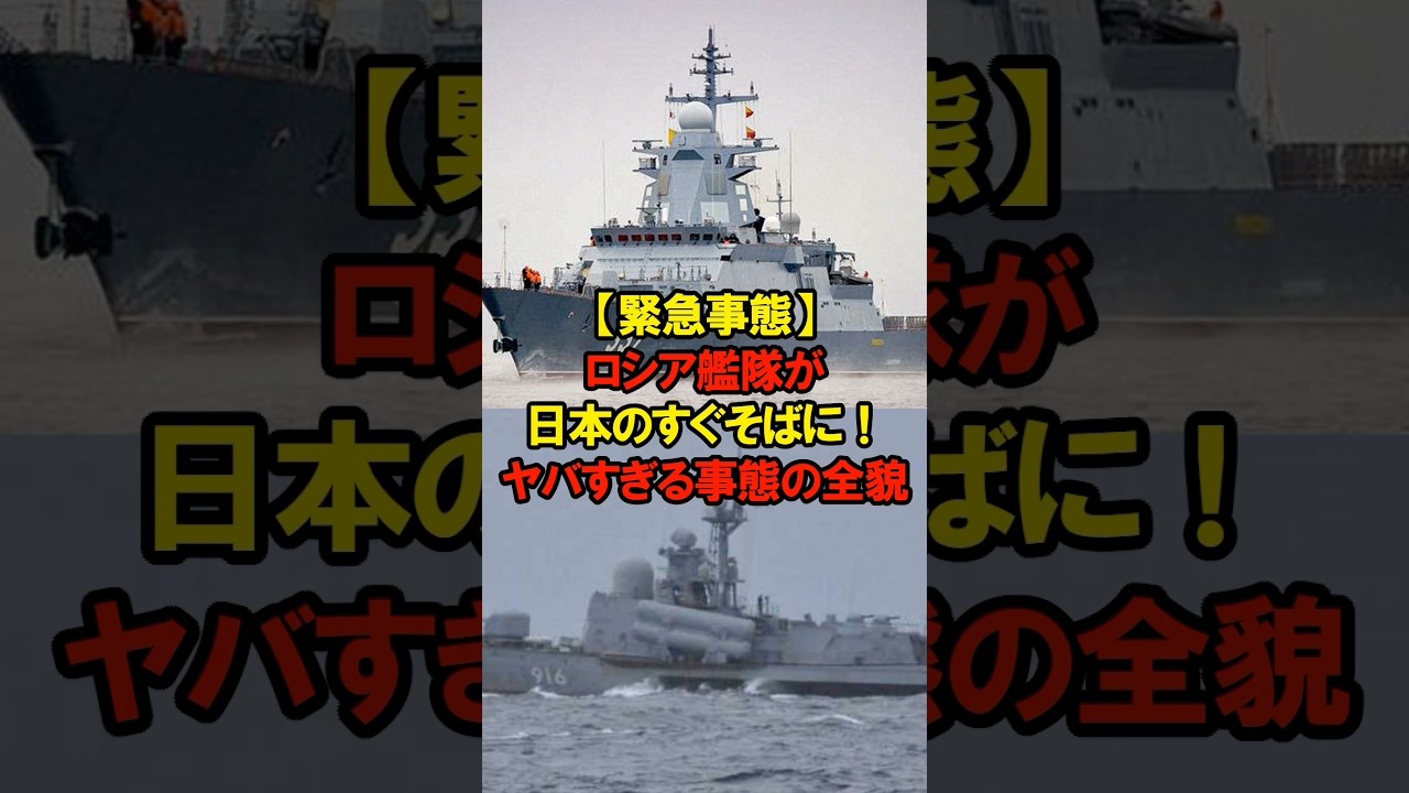 【緊急事態⚠️】ロシア🇷🇺最強艦隊が日本🇯🇵のすぐそば50kmに‼️ヤバすぎる事態の全貌 #shorts #軍事#海外の反応