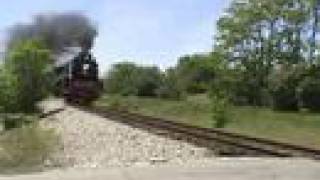 preview picture of video 'RJ Corman QJ Steam Locomotive Inaugural Run May 24 2008'