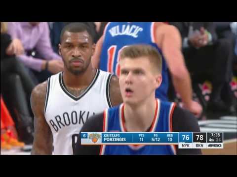 Kristaps Porzingis vs Brooklyn Nets 01.02.2017 (19Pts)