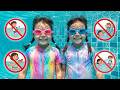 Kids Learn Safety Rules Good Behavior At The Swimming Pool ‍ ️