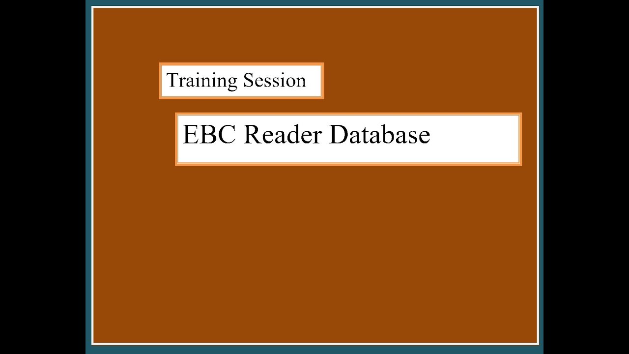 EBC READER Training Session 2021