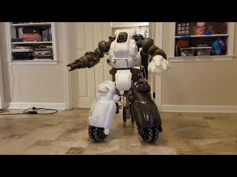 Giant Radio Controlled Fallout 4 Sentry Bot First Boot Up (With Sound)