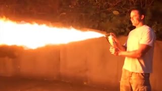 Hornets killed with homemade flamethrower!