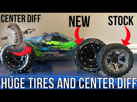 Huge Tires and Center Diff for the Rustler 4x4!