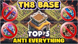 TOP-5 BEST TH8 WARBASE /TROPHY / CWL BASE LINKS || TOWN HALL 8 BEST DESIGN 2025 || ANTI EVERYTHING