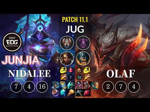 EDG JunJia Nidalee vs Olaf Jungle - KR Patch 11.1