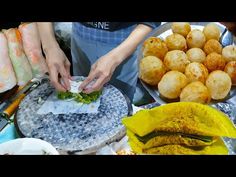 Pancakes, Spring Rolls, And Coconut Rice Cakes - Amazing Breakfast For Sales @ Deum Thkouv Market