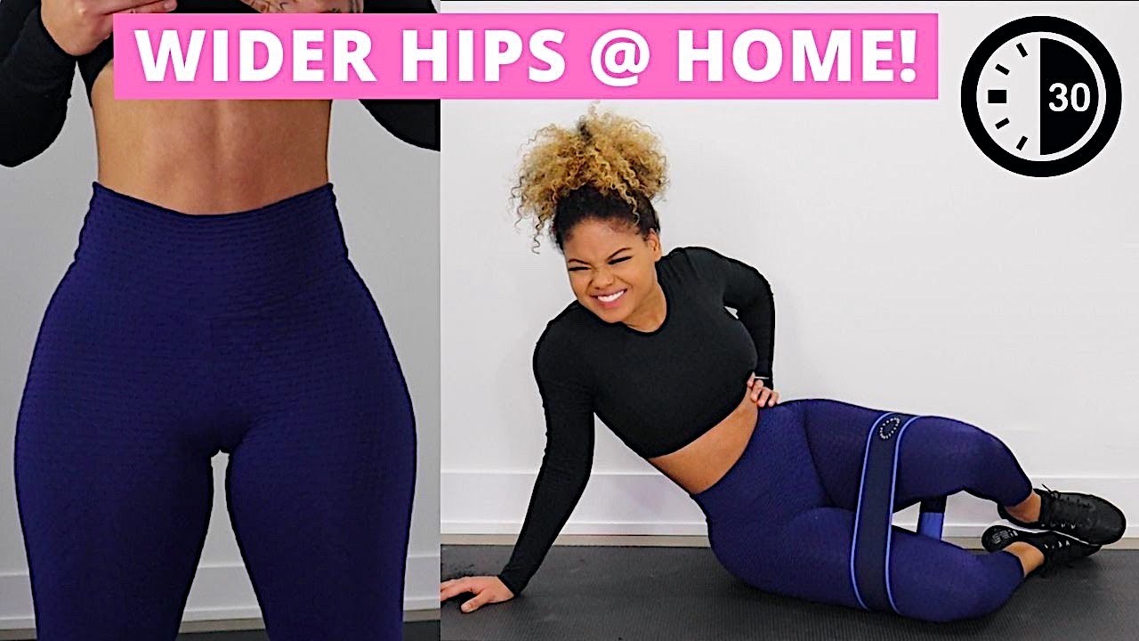 GROW YOUR SIDE GLUTES AT HOME // BAND, NO STANDING WORKOUT - YouTube