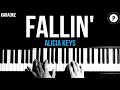 Alicia Keys - Fallin' Karaoke SLOWER Acoustic Piano Instrumental Cover Lyrics