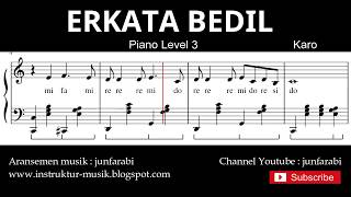 Download lagu not balok erkata bedil - tutorial piano level 3 - instrumen piano cover - lagu erkata bedil mp3