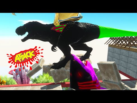 BATMAN MEGALODON ATTACKS UNITS ON FOUR BRIDGE - Animal Revolt Battle Simulator
